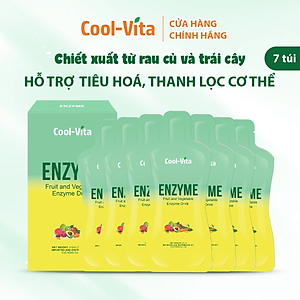 Combo 4 Hộp Nước Uống Bổ Sung Enzyme Chiết Xuất Từ Trái Cây và Rau Củ Hỗ Trợ Tiêu Hoá, Thanh Lọc Cơ Thể Coolvita - Hộp 7 Túi