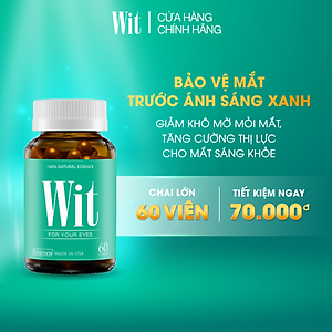 [Hộp 60v] Viên Uống Bổ Mắt WIT Ecogreen Giảm Mỏi Mắt, Tăng Cường Thị Lực Mắt Cho Bé Và Người Lớn