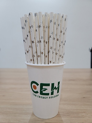 Túi 500 ống hút giấy 6x197mm hình ngôi sao dành cho cà phê, nước ngọt