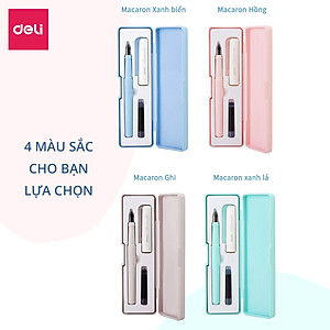 Hộp bút máy kèm ống mực xanh cao cấp Deli - Màu macaron - A932