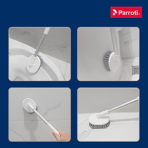 Cọ bồn cầu silicon, cọ toilet nhà vệ sinh 2 trong 1, có thể treo tường và cây gắp tóc Parroti Silicon SL02