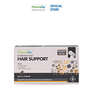 Viên hỗ trợ tóc khỏe, giảm rụng tóc, tóc bạc sớm Pharmacity Hair Support (Hộp 3 vỉ x 10 viên)