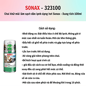 Chai khử mùi làm sạch dàn lạnh dạng hơi Sonax Car A/C Cleaner 100ml 323100
