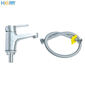 Vòi lavabo lạnh cho chậu rửa mặt inox 304 có dây Hobby Home Decor LBL1