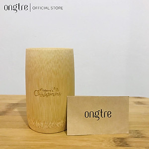Cốc tre ONGTRE khắc Merry Christmas, Quà tặng Giáng sinh/noel độc đáo, Cốc 8/12/15cm