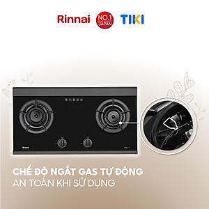 Bếp gas âm đầu đốt trong Rinnai RVB-2SCHi(SB) mặt bếp kính SCHOTT và kiềng bếp gang - Hàng chính hãng