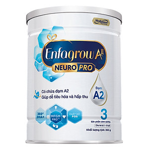 Sữa bột Enfagrow A2 Neuropro 3 350g giúp dễ tiêu hóa, hấp thu cho trẻ từ 1-6 tuổi