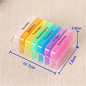 Hộp Đựng Thuốc Cho 1 Tuần Có Thể Tháo Rời Theo Từng Ngày , Mỗi Ngày Có 4 Ngăn Đựng Tiện Lợi PaKaSa - Hàng Chính Hãng
