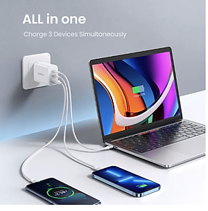 Củ sạc nhanh 2 cổng USB-C + 1 cổng USB-A 65W Ugreen 90495 - Hàng chính hãng