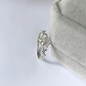 Nhẫn Nữ Bạc 925 Cỏ 4 Lá Đính Đá Xinh Xắn Bạc Hiểu Minh NU497