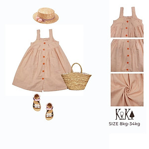 Váy Áo bé gái 2 dây nút dọc thân. Thương hiệu Kika, Code K017, K019, K020, K022