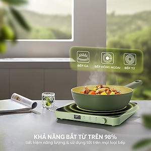 Chảo phủ sứ cao cấp Elmich Olive EL-5965OV nhiều size, Hàng chính hãng, dùng được mọi bếp - JoyMall