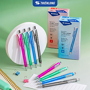 Combo 20 Bút Gel B Thiên Long GEL-B011 ngòi 0,5mm mực xanh đỏ đen kiểu dáng đơn giản có đệm mềm giúp cầm tay êm