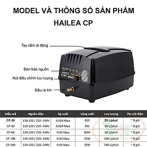 Máy sủi oxy tích điện Hailea CP / CPA 40, 60, 100, 120, 160 Air Pump bình trữ sục bể thủy sinh cá tép cảnh