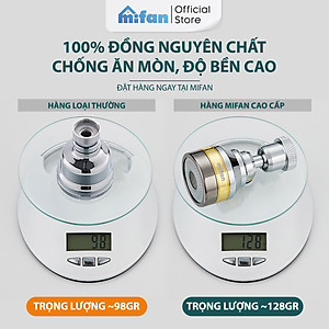 Đầu vòi rửa bát tăng áp đồng thau inox 304 cao cấp Mifan - 3 Chế độ phun cực mạnh, xoay 360 - Sử dụng cho bồn rửa chén bát