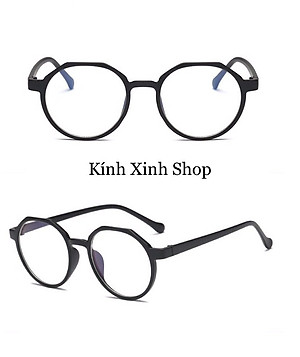 Kính Giả Cận, Gọng Kính Giả Cận Nam Nữ Mắt Tròn Gọng Nhựa Dẻo Không Độ Chống Tia Bức Xạ Uv, Chống Ánh Sáng Xanh