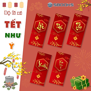 Combo 5 Cái Bao Lì Xì Thiết Kế Chữ Xuân, Lộc, Thọ, Phúc, Xuân Như Ý - Tết 2025 Giấy Cứng C150 Siêu Dày Dặn - SBOOKS