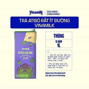 Thùng 12 hộp Trà Atisô ít đường Vinamilk - Hộp giấy 1L