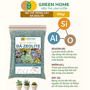 Đá Zeolite Greenhome, Bao 500GR, Giá Thể Trồng Bonsai, Xương Rồng, Đất Nền Hồ Thuỷ Sinh