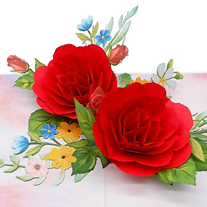 Thiệp 3D Hoa Hồng Đỏ Sang Trọng – Thiệp Pop Up Lãng Mạn, Tặng Sinh Nhật, Lễ Tình Nhân, 8/3, 20/10, F58