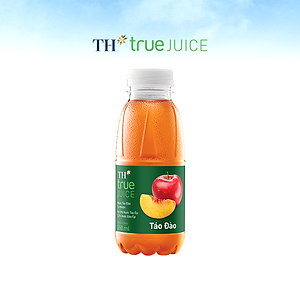 Thùng 24 chai nước trái cây TH true JUICE táo đào tự nhiên 350 ml (350 ml x 24)