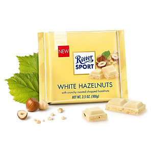 Combo 6 thanh Chocolate Ritter Sport Weisse Voll-Nuss vị White Choco nhân Hạt dẻ 100gr