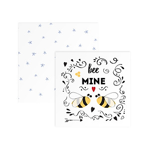 Bộ 4 thiệp vuông 12cm SDstationery LET IT BEE chúc mừng, tình bạn, tình yêu, sinh nhật, truyền cảm hứng, động viên