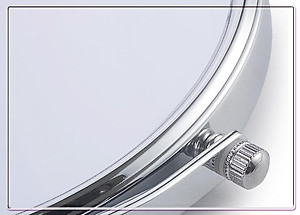 Gương trang điểm phóng đại 3 lần, xoay 360 độ, 2 mặt siêu nét, để bàn, Inox 304, Size 18cm, 20cm, Minh House G31