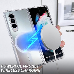 Ốp lưng Maqsafe cho Samsung Galaxy Z Fold 4 chống sốc trong suốt hỗ trợ sạc Maqsafe hiệu Likgus Maqsafe Magetic Case siêu mỏng 1.5mm, độ trong tuyệt đối, chống trầy xước, chống ố vàng, tản nhiệt tốt - hàng nhập khẩu