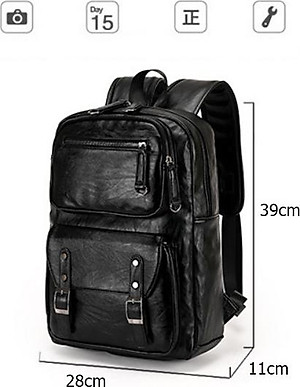 Ba lô da bò nam công suất lớn phong cách châu âu
