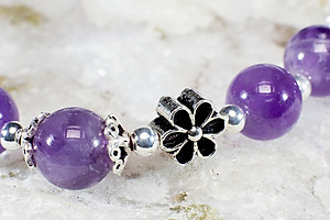 Vong Tay Phong Thủy Thạch Anh Tím Thiên Nhiên Mix Bạc 925 Cho Mạng Kim Thủy, Món Qùa Trang Sức  Phong Thủy May Mắn Ý Nghĩa  VT016