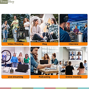 Comica Vimo Q - Bộ 4 Micro Cài Áo Không Dây 2.4GHz Cho Máy Ảnh, Điện Thoại, Sử Dụng 8 Giờ, Phạm Vi 200m - Hàng chính hãng