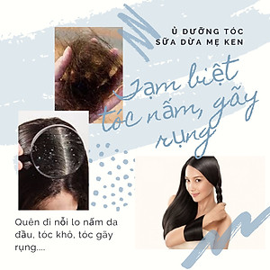 Kem ủ tóc sữa dừa non MẸ KEN (200ml) - kem dưỡng tóc, mềm mượt, giảm khô, chẻ ngọn