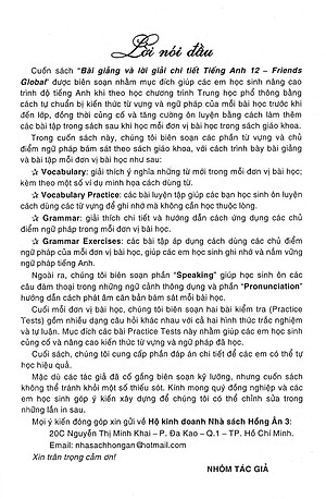 Bài Giảng Và Lời Giải Chi Tiết Tiếng Anh 12 (Theo Chương Trình GDPT Mới Friends Global) 