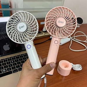 Hàng chính hãng - Quạt Sạc Cầm Tay Cao Cấp Comet CRF1004 4W có đế rời, 6 cánh quạt