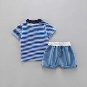 Bộ đồ bé trai kẻ sọc phong cách Hàn Quốc - Bộ quần áo bé trai từ 9-18kg (SS-2623B)