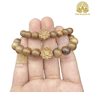 Vòng tay trầm hương mix hoa sen tốc đeo tay nam nữ phong thủy may mắn bình an tài lộc Trầm Hương Hà Xá