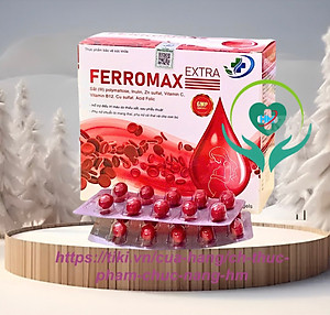 ￼Viên uống bổ máu FERROMAX  Vinaphar, Hộp 100 Viên - Bổ xung sắt cho người thiếu máu