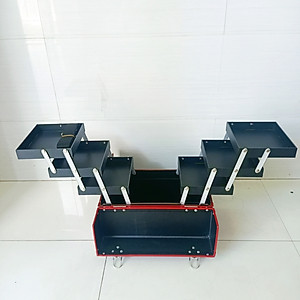 Hàng cao cấp loại 1 - Cốp đa năng Hana size 35x31x20cm chuyên nghiệp có khóa cao cấp bọc góc inox, 3 tầng 6 măm đựng mỹ phẩm, dụng cụ phun xăm, nối mi, đồ nail 