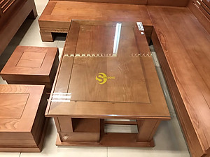 Bộ sofa góc tay trơn thanh lịch gỗ sồi Nga