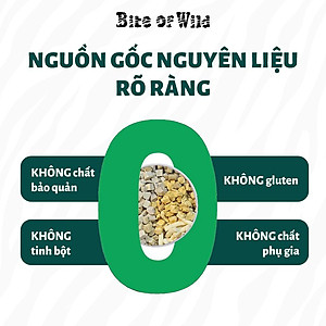 Thức ăn cho mèo Bite Of Wild Cỏ Mèo, Gan Gà, Trứng Gà, Thịt Tươi Sấy Khô Không Chất Bảo Quản