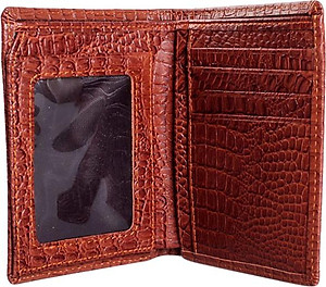 Ví Nam Vân Cá Sấu Kiểu Đứng Huy Hoàng HT2121 (12.5 x 10 cm) - Nâu