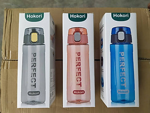 Bình nước thể thao, Bình nước chịu nhiệt 700ml Hokori Perfect thời thượng cao cấp nắp bật chống tràn - Chính Hãng Việt Nhật