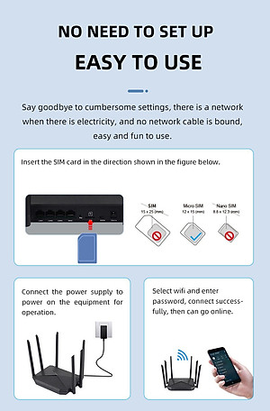 Phát wifi từ sim 4G B618 tích hợp 6 ăngten, bộ phát wifi 4G LTE  có 4 cổng WAN/LAN, 6 ăngten Siêu Khỏe - hàng chính hãng
