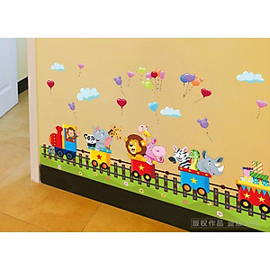 Decal dán tường đoàn tàu sở thú ZOOYOO AM7123