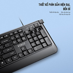Combo Chuột & Bàn Phím Có Dây ROBOT KM2600 Thích Hợp Dùng Cho Laptop, Máy Tính, PC - Hàng Chính Hãng