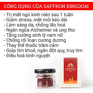 Saffron Kingdom Herb nhụy hoa nghệ tây Iran hộp 0.2 gram, hàng chính hãng super negin thượng hạng (Tặng bình nước thủy tinh)