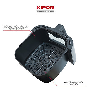 Nồi chiên không dầu KIPOR KP-AF310 - 10L - Điều khiển cơ công nghệ RAPID AIR nướng đối lưu - phủ chống dính cao cấp - Hàng chính hãng