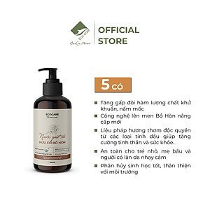 Nước Giặt Hữu Cơ An Toàn Cho Bé Sơ Sinh ECOCARE Chiết Xuất Bồ Hòn Và Tinh Dầu Hoa Nhài 500ml-2L-4L, Dịu Nhẹ Với Da Tay