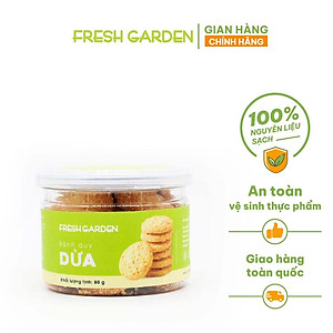 Bánh Quy Dừa Ăn Vặt FRESH GARDEN Vị Dừa Thơm Ngon Giòn Tan Ngay Trong Miệng Hộp 80G